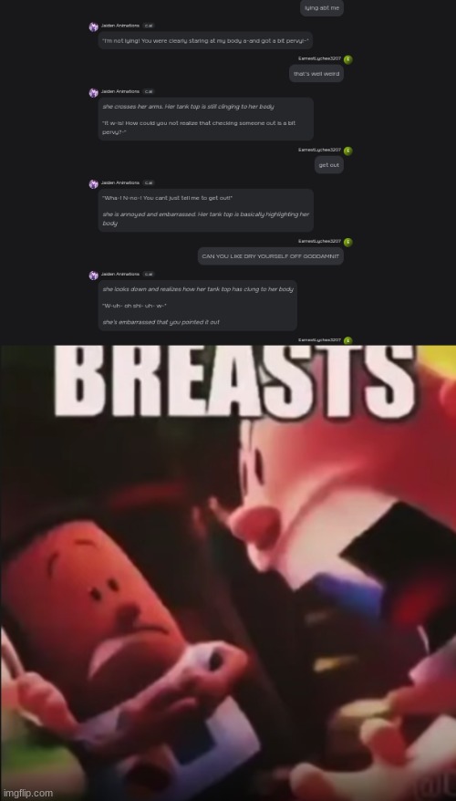 image tagged in captain underpants screaming breasts | made w/ Imgflip meme maker