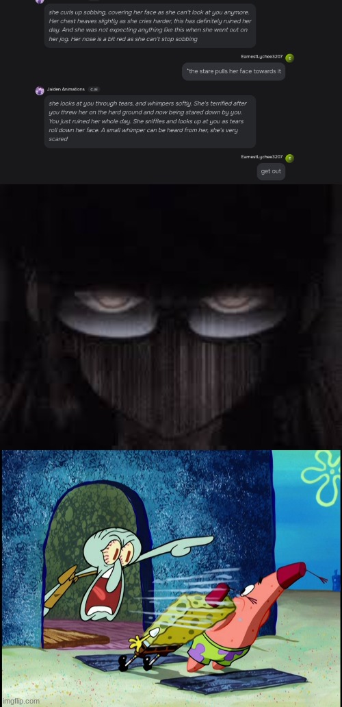 image tagged in get out of my house | made w/ Imgflip meme maker