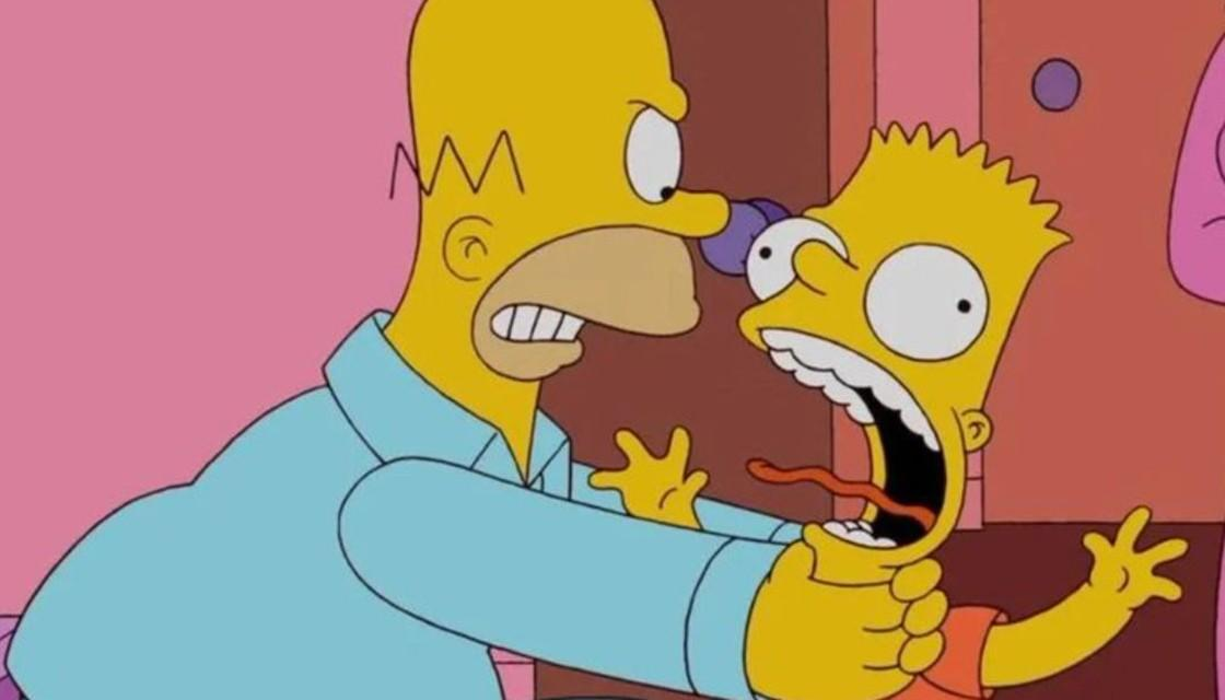 Homer Angry and Bart Blank Meme Template