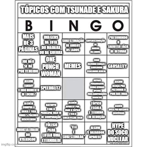 bingo de tópicos da sakura e da tsunade 9780l0