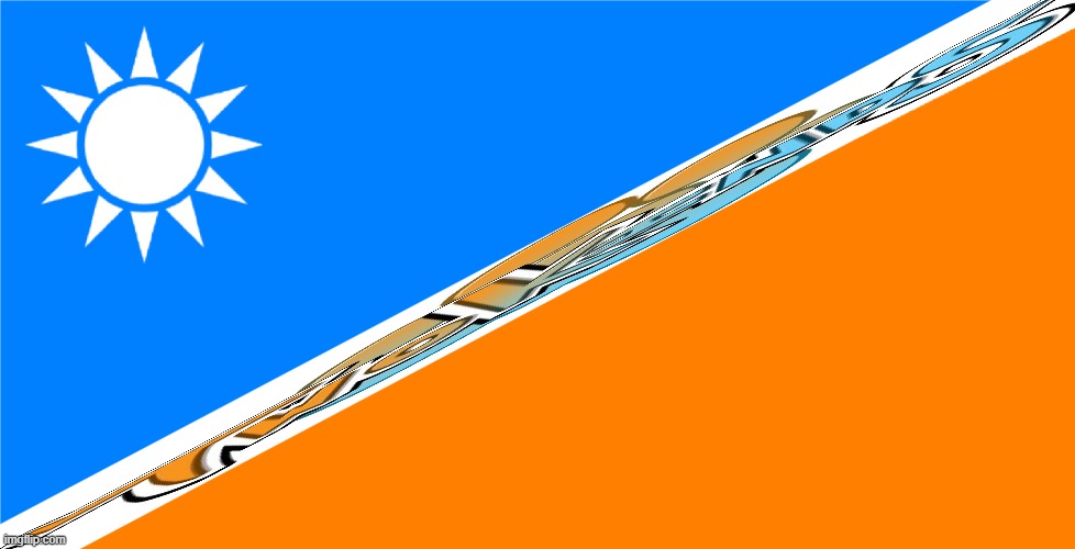 I just made this for fun.. Flag made by me using MS-Paint and edited using ImgFlip(Logo credit: Thomas Fischbach) | image tagged in 4th ver of the land of mekkan with kmt sun,flag,twokinds,shitpost,why are you reading the tags | made w/ Imgflip meme maker
