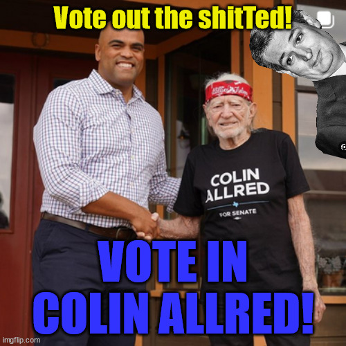 NFL Linebacker with good head? or Seditious shitTed | Vote out the shitTed! VOTE IN COLIN ALLRED! | image tagged in nfl,ted cruz,colin allred | made w/ Imgflip meme maker