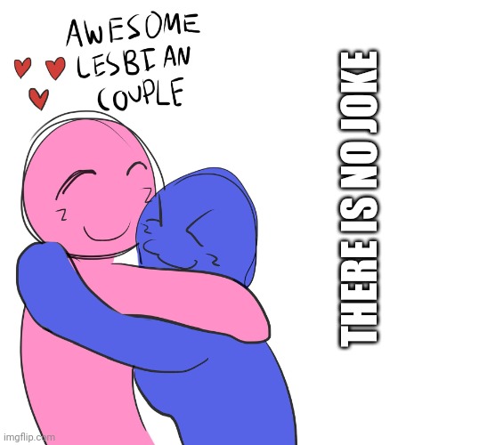 Awesome Lesbian Couple | THERE IS NO JOKE | image tagged in awesome lesbian couple | made w/ Imgflip meme maker