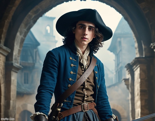 Timothée Chalamet as D'Artagnan | image tagged in ai,ai art | made w/ Imgflip meme maker