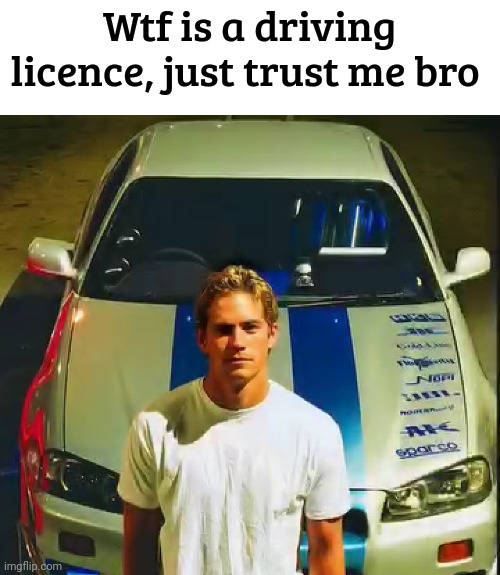 Never trust bro | Wtf is a driving licence, just trust me bro | image tagged in memes,funny | made w/ Imgflip meme maker