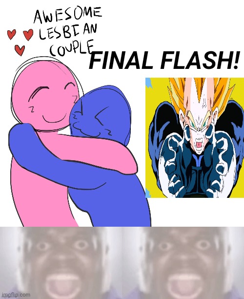 FINAL FLASH! | image tagged in awesome lesbian couple | made w/ Imgflip meme maker