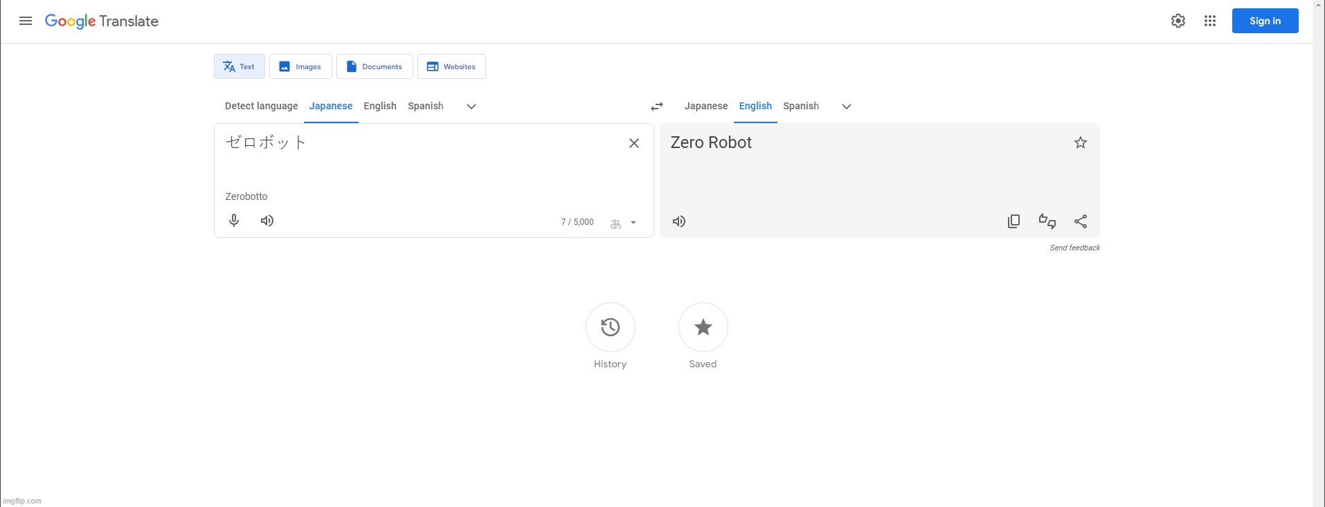I translated Zerobot's Japanese name (ZERO ROBOT????) | made w/ Imgflip meme maker