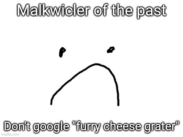 I'm not coming back, just here to warn you. (That0nenote: YOU REALLY SHOULDNT) | Malkwicler of the past; Don't google "furry cheese grater" | made w/ Imgflip meme maker