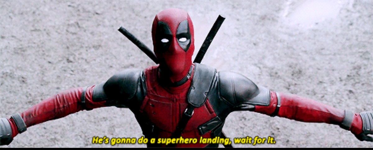 Deadpool Superhero Landing Blank Meme Template