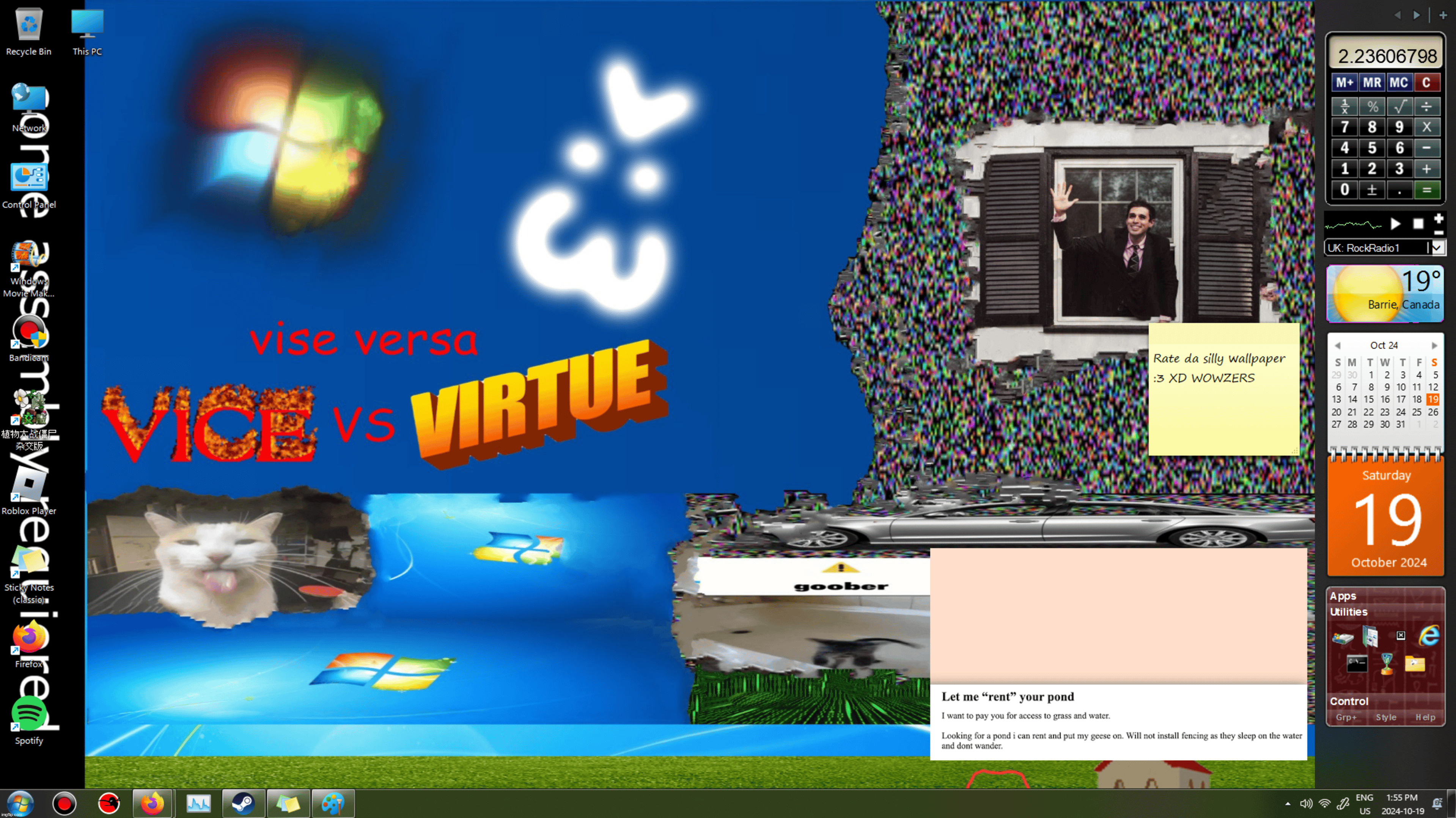 Rate da silly wallpaper :3 XD WOWZERS | made w/ Imgflip meme maker