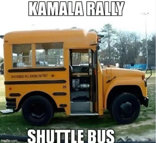 kamala rally shuttle bus Blank Meme Template