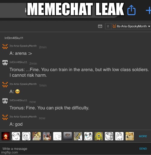 MEMECHAT LEAK | made w/ Imgflip meme maker
