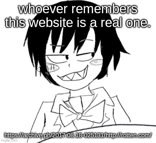 if you dont wanna see shit dont click the blue links | whoever remembers this website is a real one. https://archive.ph/2017.08.18-025131/http://rotten.com/ | image tagged in icy smirk | made w/ Imgflip meme maker
