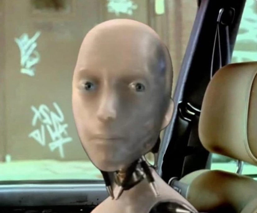 tesla bot in car Blank Meme Template