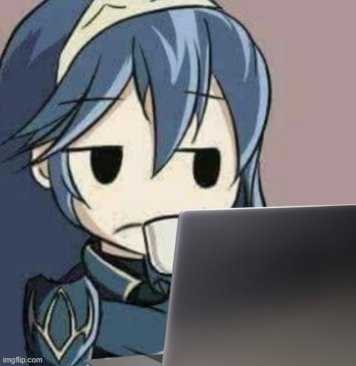 Lucina looking at laptop | image tagged in lucina looking at laptop | made w/ Imgflip meme maker