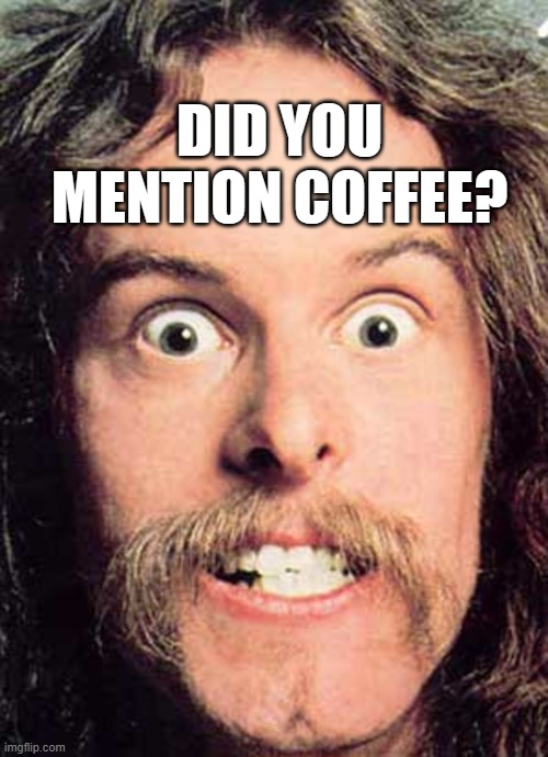 DID YOU MENTION COFFEE? | DID YOU MENTION COFFEE? | image tagged in ted nugent | made w/ Imgflip meme maker