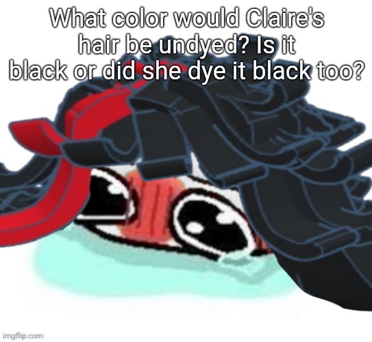 Amb shamb bbbmba | What color would Claire's hair be undyed? Is it black or did she dye it black too? | image tagged in amb shamb bbbmba | made w/ Imgflip meme maker