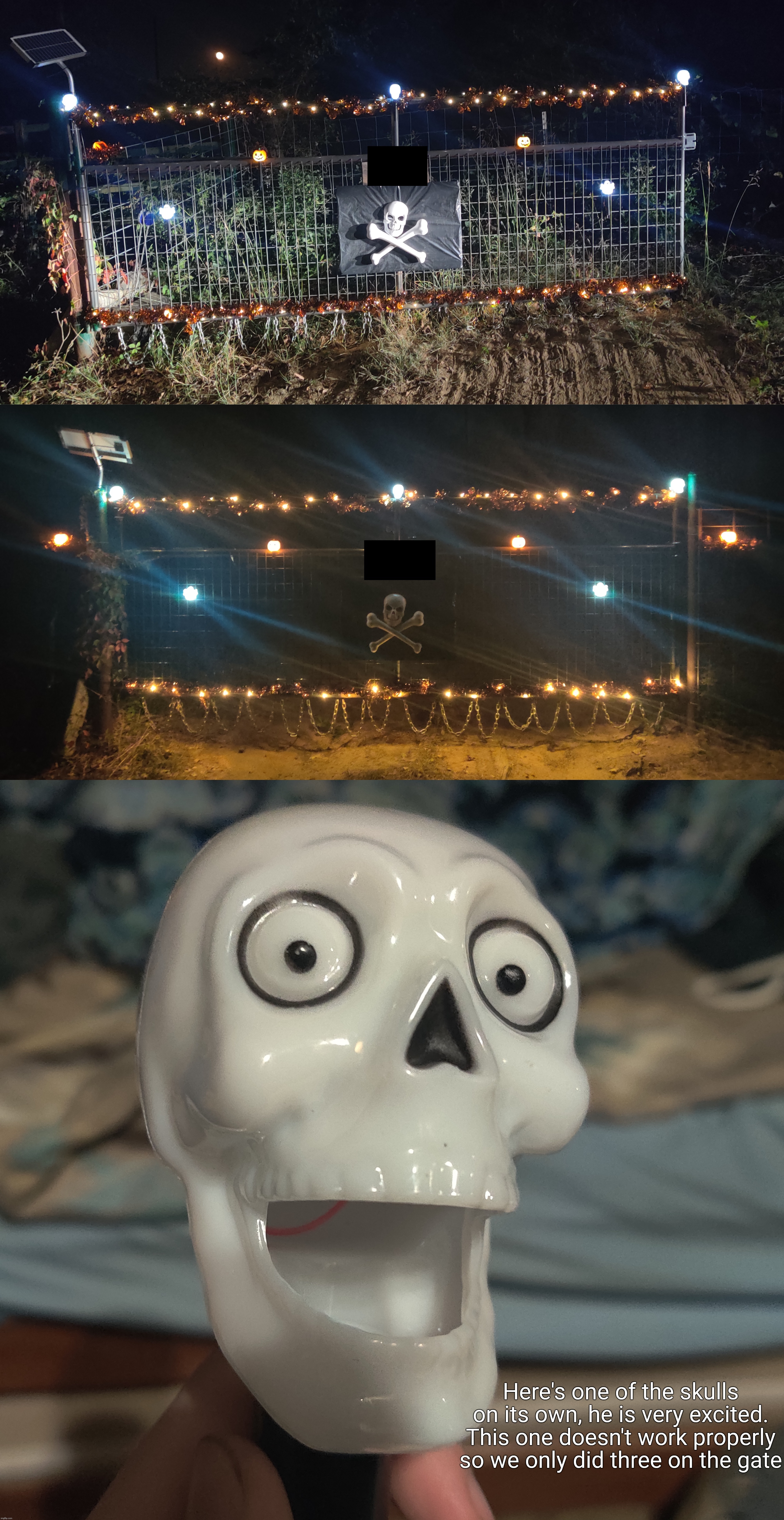 Finally decorated our gate for Halloween :D | made w/ Imgflip meme maker
