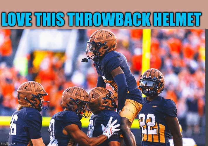 Not a fan of throwbacks, this one is outstanding | LOVE THIS THROWBACK HELMET | image tagged in gifs,college football,uniform,throwback | made w/ Imgflip meme maker