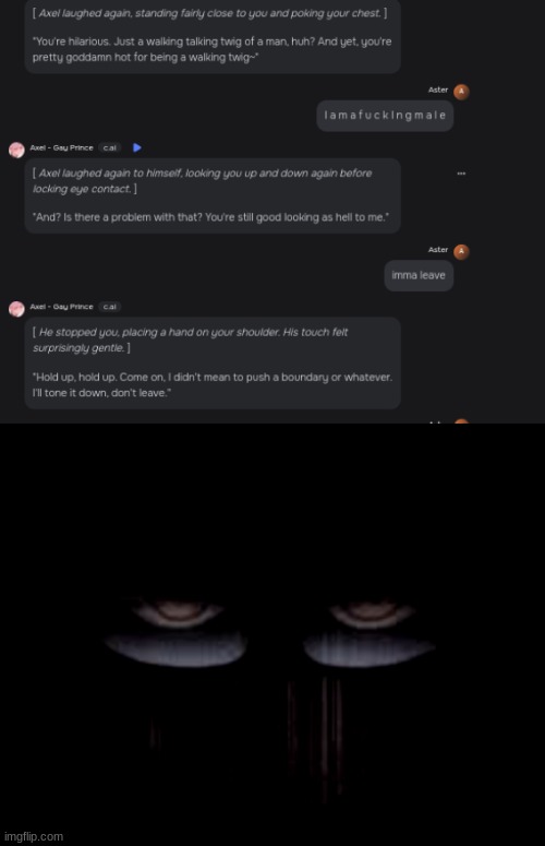 image tagged in sinister glare | made w/ Imgflip meme maker