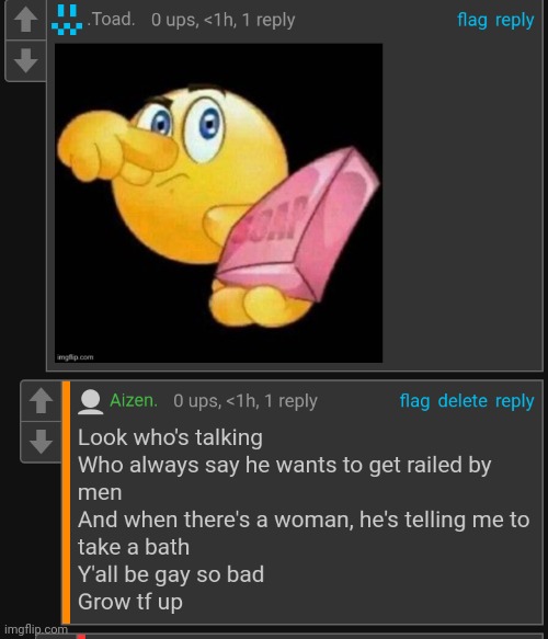 Didn't thought I'd post it but let's finish it, this guy posts gay things and when he sees a woman he's does this | made w/ Imgflip meme maker
