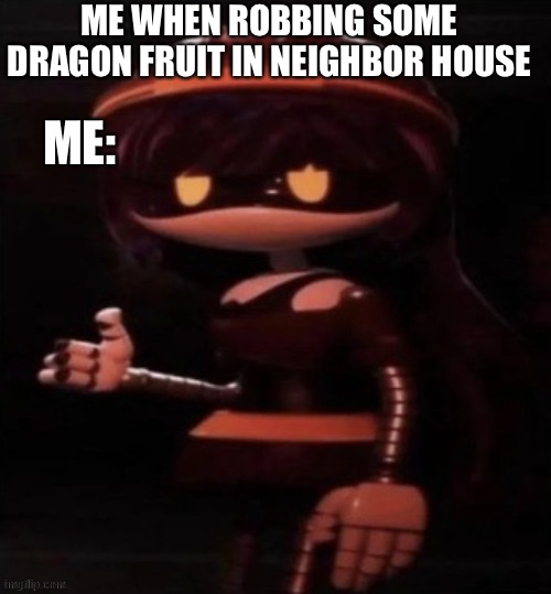 yeah im in viet nam | ME WHEN ROBBING SOME DRAGON FRUIT IN NEIGHBOR HOUSE; ME: | image tagged in doll thumbs up,vietnam | made w/ Imgflip meme maker