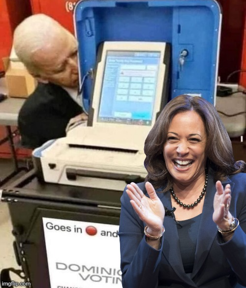 Biden Hobama Dominion voting machine Blank Meme Template