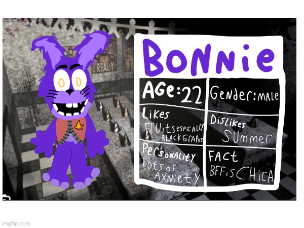 Bonnie my version | image tagged in fnaf,five nights at freddys,bonnie,deviantart,original character,scott cawthon | made w/ Imgflip meme maker