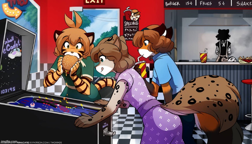Pinball Nostalgia hit with this one.. (Art credit: Thomas Fischbach) | image tagged in twokinds,pinball,nostalgia,fun,cartoon | made w/ Imgflip meme maker