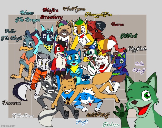 every furry-content creator in one pic{not all but some are my favorite..)(Art credit:Tech2772) | image tagged in furry,furry fandom,wholesome,furtuber,cartoon | made w/ Imgflip meme maker