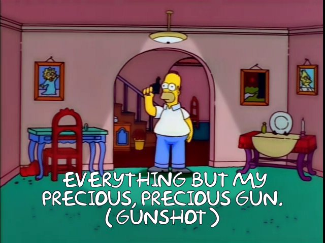 Homer Simpson And His Gun. Blank Meme Template