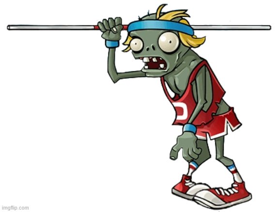 Pole Vaulting Zombie | image tagged in pole vaulting zombie | made w/ Imgflip meme maker