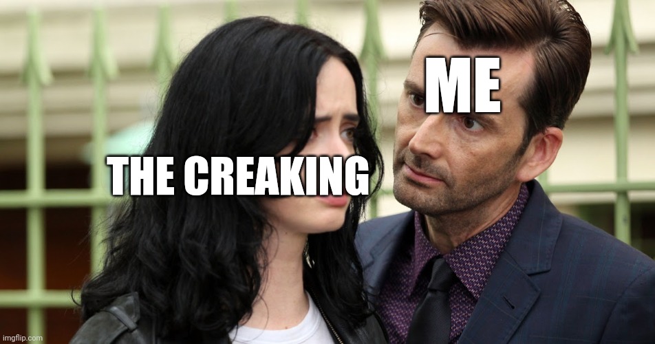 ?️?️ | ME; THE CREAKING | image tagged in jessica jones death stare,minecraft,funny,memes | made w/ Imgflip meme maker