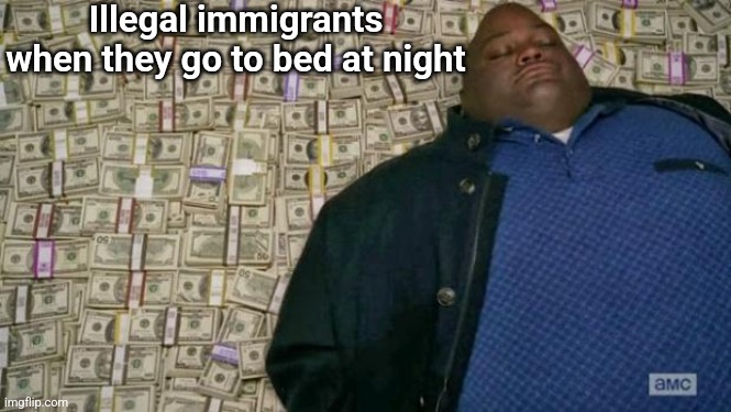 huell money | Illegal immigrants when they go to bed at night | image tagged in huell money | made w/ Imgflip meme maker