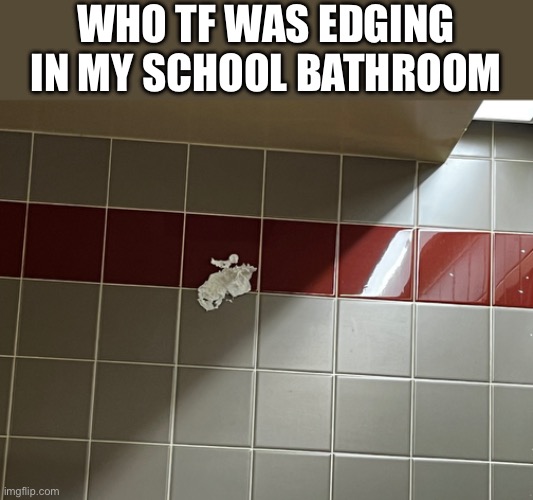 WHO TF WAS EDGING IN MY SCHOOL BATHROOM | made w/ Imgflip meme maker