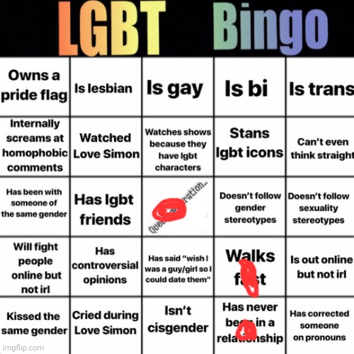 LGBTQ bingo | image tagged in lgbtq bingo | made w/ Imgflip meme maker