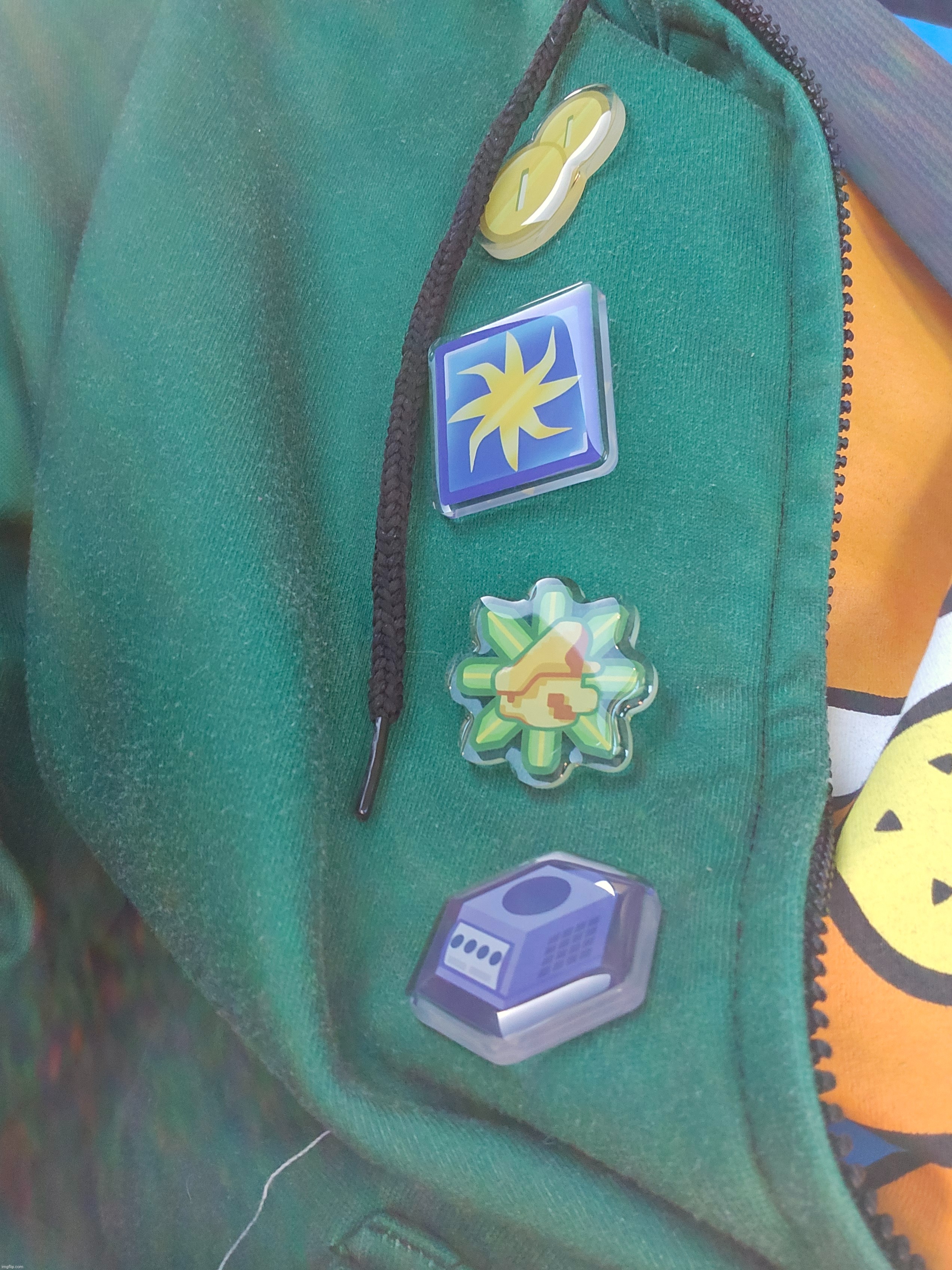 wearing a few of my badges | made w/ Imgflip meme maker