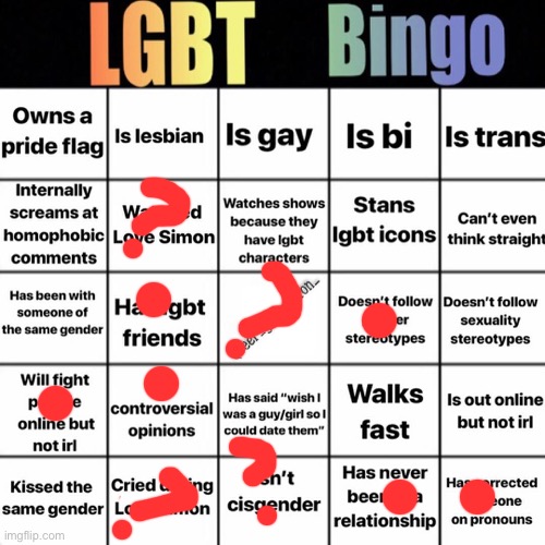 LGBTQ bingo | image tagged in lgbtq bingo | made w/ Imgflip meme maker