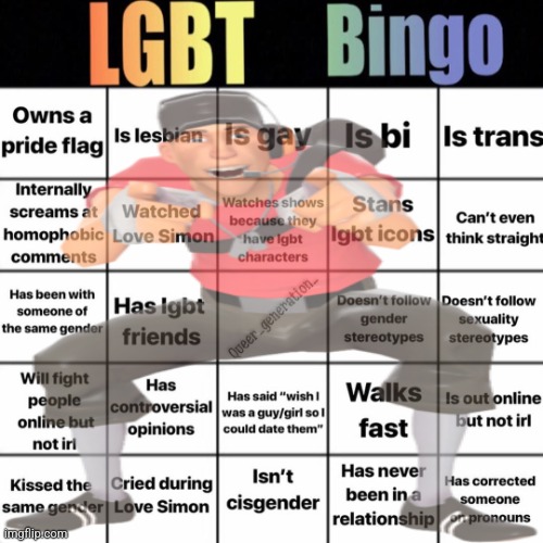 LGBTQ bingo | image tagged in lgbtq bingo | made w/ Imgflip meme maker