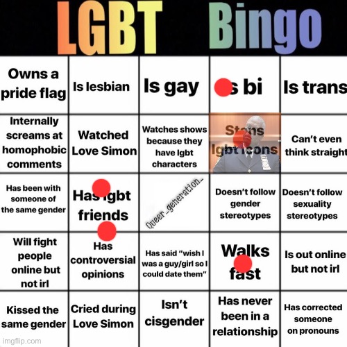 Mid bingo | image tagged in lgbtq bingo | made w/ Imgflip meme maker