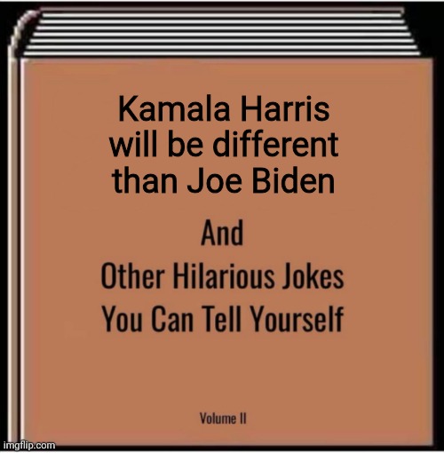 And other hilarious jokes you can tell yourself | Kamala Harris will be different than Joe Biden | image tagged in and other hilarious jokes you can tell yourself | made w/ Imgflip meme maker