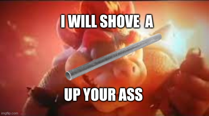 I'm running out of posting ideas | I WILL SHOVE  A; UP YOUR ASS | image tagged in bowser rizz face | made w/ Imgflip meme maker