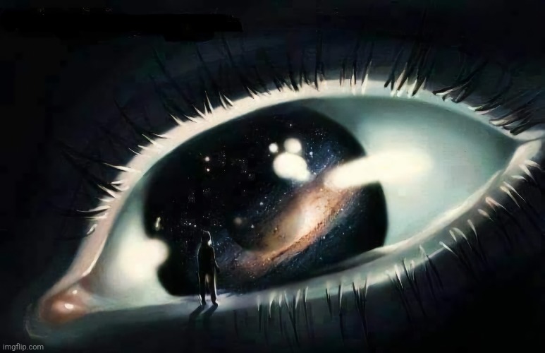 The Universal Eye | image tagged in eye,universe,fantasy painting | made w/ Imgflip meme maker