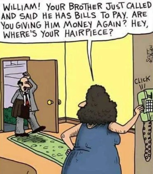 Bills to Pay / Bill's toupee | image tagged in funny memes,funny comics | made w/ Imgflip meme maker