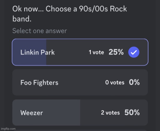 there’s NO FUCKING WAY y’all prefer weezer over linkin park | made w/ Imgflip meme maker