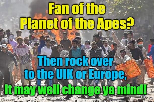 Love Planet of the Ape? Then have I got the right place for you! | Fan of the Planet of the Apes? Then rock over to the UIK or Europe, Yarra Man; It may well change ya mind! | image tagged in uik,europe,england,germany,france,ireland | made w/ Imgflip meme maker