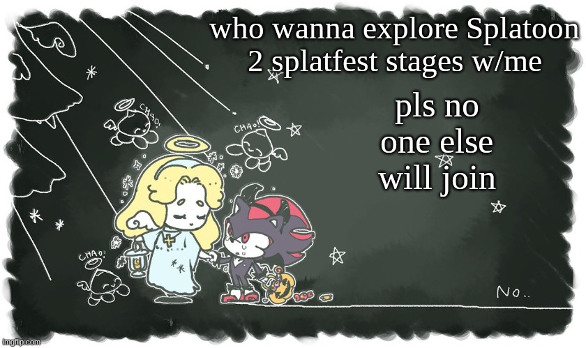 I hate that there's no proper recon mode in Splatoon 2 (where u can choose any stage) and splat 3 has no splatfest option | who wanna explore Splatoon 2 splatfest stages w/me; pls no one else will join | image tagged in shadow halloween | made w/ Imgflip meme maker