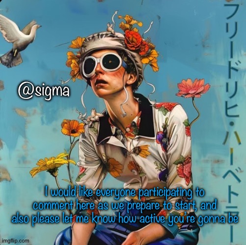 Jojolion | I would like everyone participating to comment here as we prepare to start, and also please let me know how active you’re gonna be | image tagged in jojolion | made w/ Imgflip meme maker