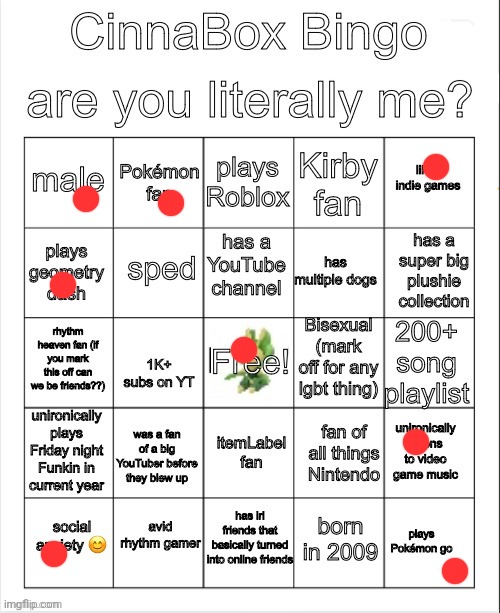 CinnaBox Bingo | image tagged in cinnabox bingo | made w/ Imgflip meme maker