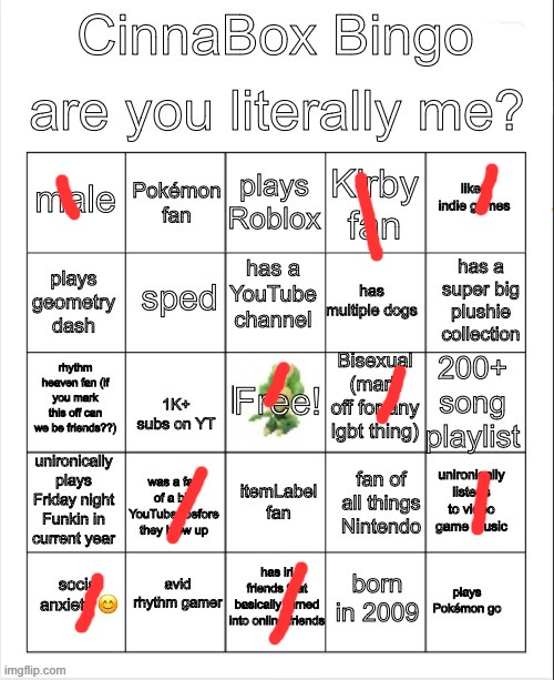CinnaBox Bingo | image tagged in cinnabox bingo | made w/ Imgflip meme maker